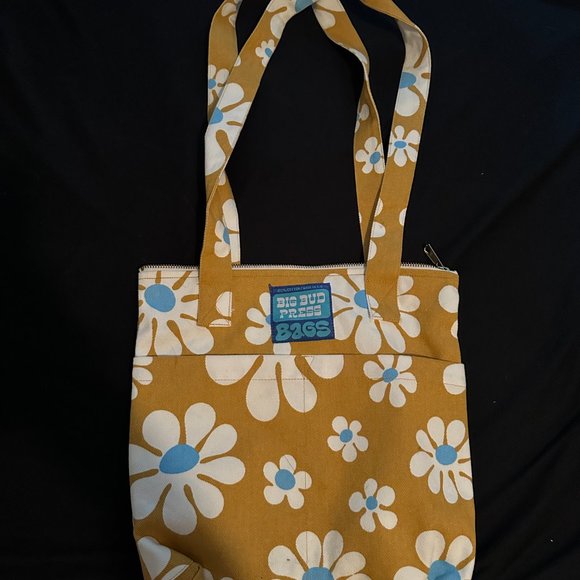 BIG BUD PRESS -  YELLOW ZIP SHOULDER MINI TOTE - XL LAZY DAZY - Picture 3 of 3
